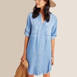 Anthropologie Cloth and Stone Marylou Chambray Shirt Dress